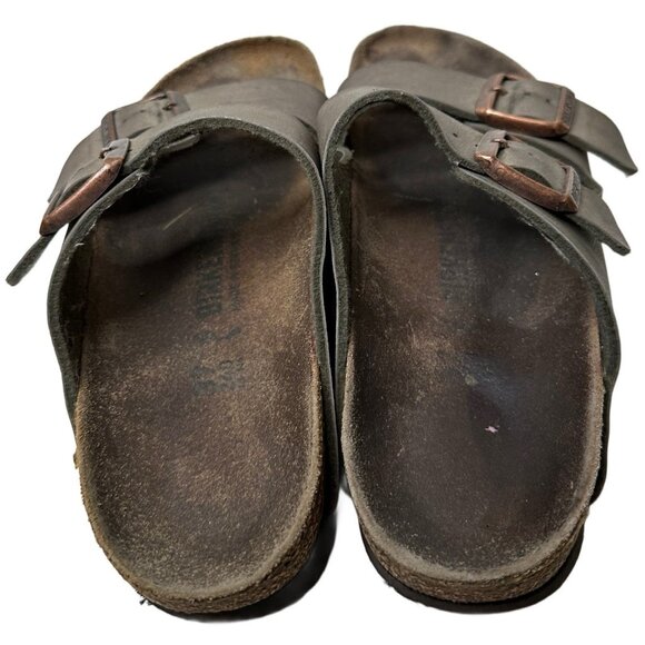 Birkenstock Arizona Leather Gray Shoes Sandals Size EU 37 US 6 Women’s - Picture 7 of 7